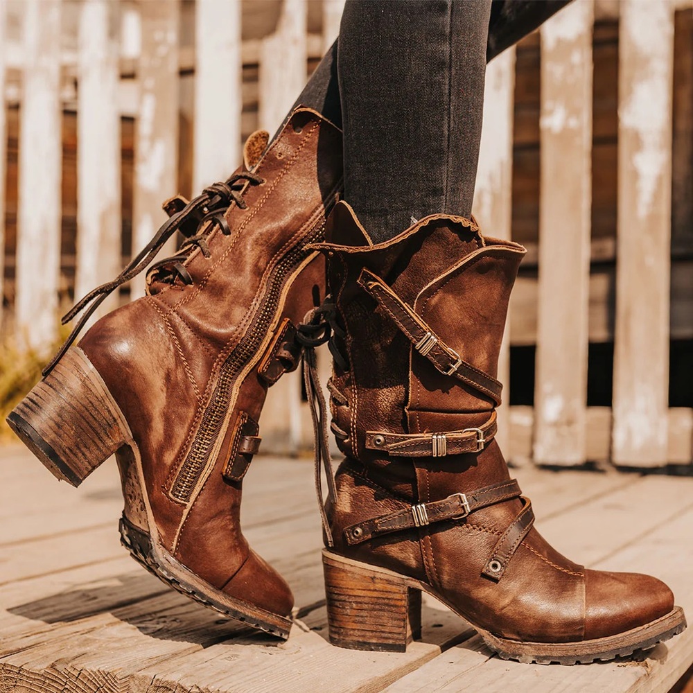 Freebird by Steven Cora Rustic Brown Heeled Boots